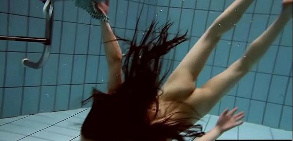  Brunette with long hair underwater cutie Janka